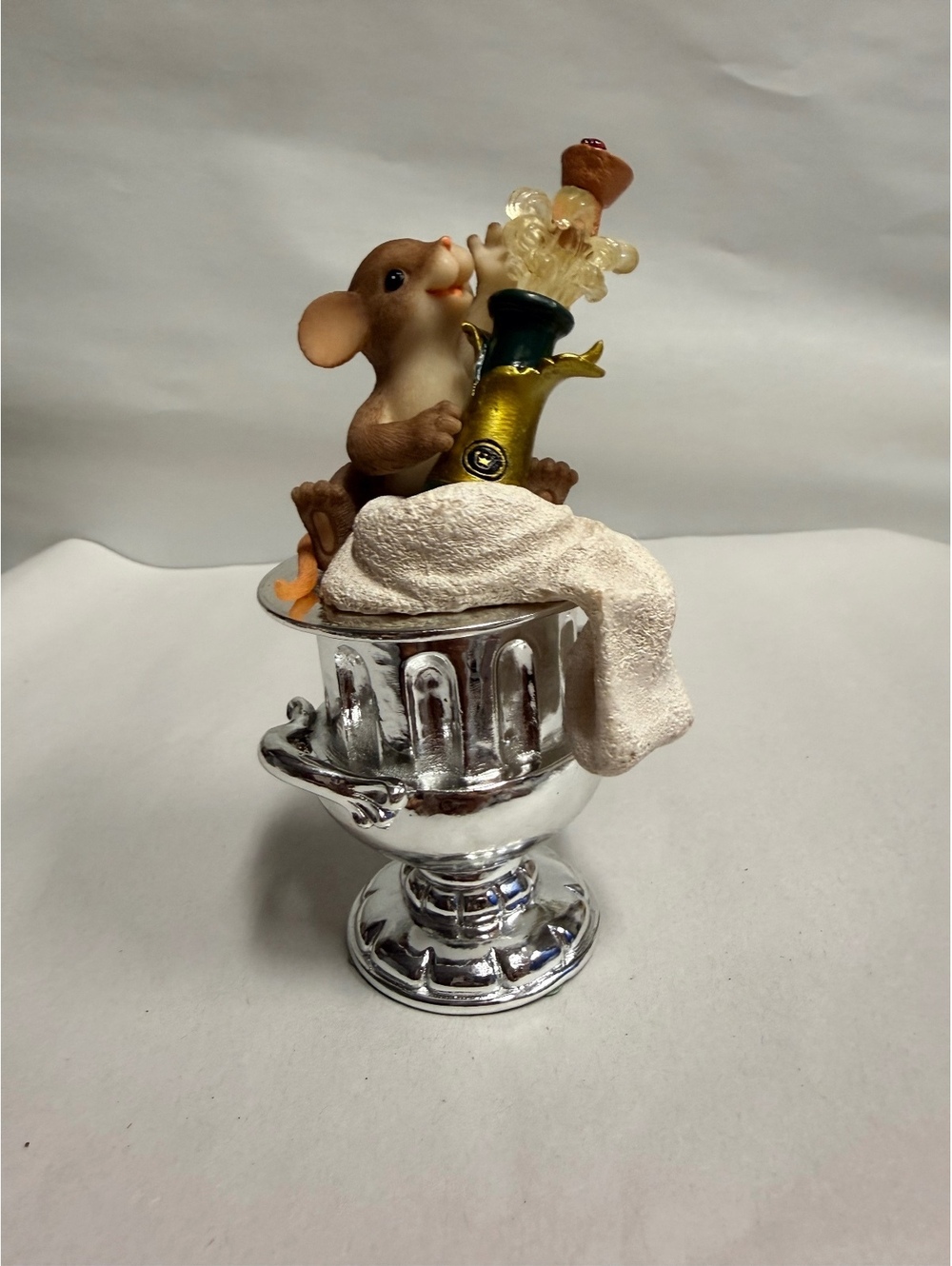Charming Tails 'You Really Pop My Cork' Figurine Rare NEW & SIGNED